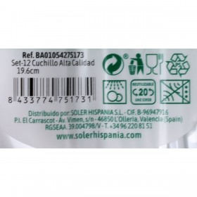 Set di Coltelli Algon Riutilizzabile Bianco 36 Unità 19,6 cm