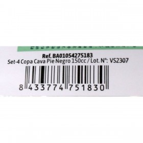 Calici da champagne riutilizzabili Algon Nero 24 Unità 150 ml (4 Pezzi)