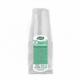 Set di bicchieri riutilizzabili Algon 1 L Trasparente 12 Unità (25 Pezzi)