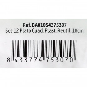 Set di piatti riutilizzabili Algon Quadrato Plastica 18 x 18 x 1,5 cm (24 Unità)