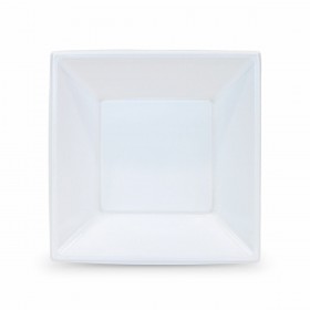 Set di piatti riutilizzabili Algon Quadrato Bianco Plastica 18 x 18 x 4 cm (24 Unità)