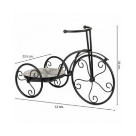 Supporto per Vaso Alexandra House Living Nero Ferro Piastrella Bicicletta 23 x 36 x 53 cm