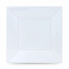 Set di piatti riutilizzabili Algon Quadrato Bianco Plastica 23 x 23 x 2 cm (24 Unità)