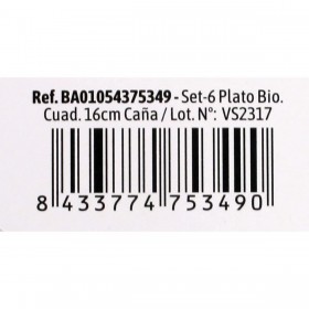 Set di piatti Algon Monouso Bianco Canna da Zucchero Quadrato 16 cm (24 Unità)