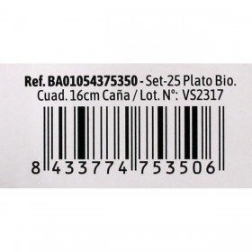 Set di piatti Algon Monouso Bianco Canna da Zucchero Quadrato 16 cm (12 Unità)