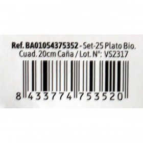 Set di piatti Algon Monouso Bianco Canna da Zucchero Quadrato 20 cm (12 Unità)