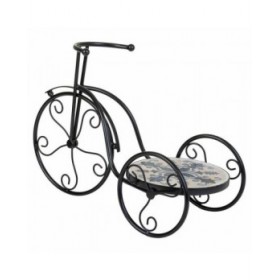 Supporto per Vaso Alexandra House Living Nero Ferro Piastrella Bicicletta 23 x 36 x 53 cm