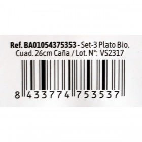 Set di piatti Algon Monouso Bianco Canna da Zucchero Quadrato 26 cm (24 Unità)
