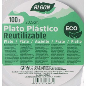Set di piatti riutilizzabili Algon Bianco Plastica (6 Unità)