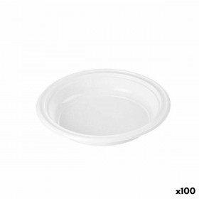Set di piatti riutilizzabili Algon Bianco Plastica 20,5 x 20,5 x 3 cm (6 Unità)