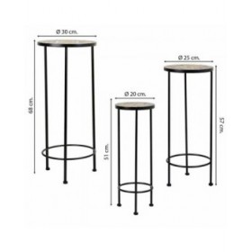 Supporto per Vaso Alexandra House Living Nero Ferro Piastrella 30 x 68 x 30 cm 3 Pezzi