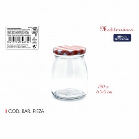 Barattolo di Vetro Mediterraneo Multiuso 190 ml Vetro (48 Unità)