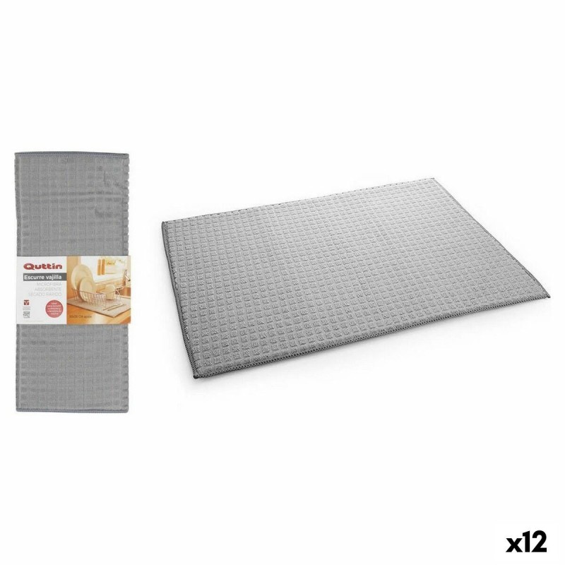 Scolapiatti da Lavandino Quttin Grigio 17 x 59 x 3 cm (12 Unità)