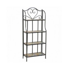 Scaffale Alexandra House Living Nero Ferro Piastrella 27 x 133 x 57 cm