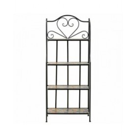 Scaffale Alexandra House Living Nero Ferro Piastrella 27 x 133 x 57 cm