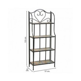 Scaffale Alexandra House Living Nero Ferro Piastrella 27 x 133 x 57 cm
