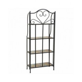 Scaffale Alexandra House Living Nero Ferro Piastrella 27 x 133 x 57 cm