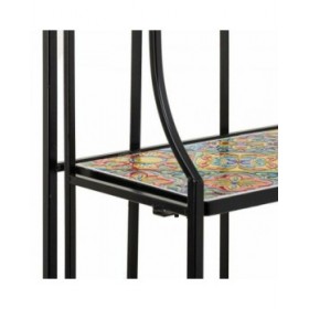 Scaffale Alexandra House Living Nero Ferro Piastrella 27 x 133 x 57 cm
