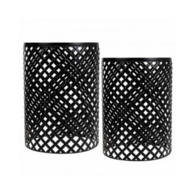 Supporto per Vaso Alexandra House Living Nero Ferro Piastrella 38 x 50 x 38 cm 2 Pezzi