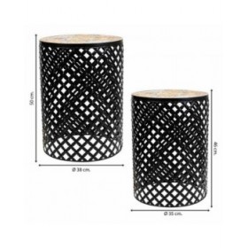 Supporto per Vaso Alexandra House Living Nero Ferro Piastrella 38 x 50 x 38 cm 2 Pezzi