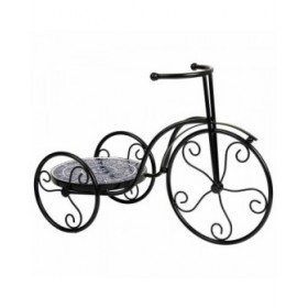 Supporto per Vaso Alexandra House Living Nero Ferro Piastrella Bicicletta 23 x 36 x 53 cm
