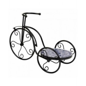 Supporto per Vaso Alexandra House Living Nero Ferro Piastrella Bicicletta 23 x 36 x 53 cm