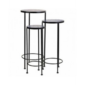 Supporto per Vaso Alexandra House Living Nero Ferro Piastrella 30 x 68 x 30 cm 3 Pezzi