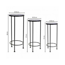 Supporto per Vaso Alexandra House Living Nero Ferro Piastrella 30 x 68 x 30 cm 3 Pezzi