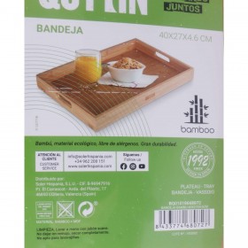 Vassoio Quttin 62326 Bambù 40 x 27 x 4,6 cm (6 Unità)