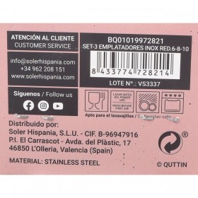 Stampo per placcatura Quttin Argentato Acciaio inossidabile 12 Unità (3 Pezzi)