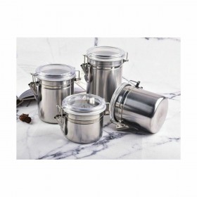 Barattolo Quttin Rotonda Ermetico Acciaio inossidabile 10 x 10,5 cm (12 Unità)