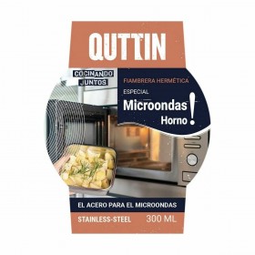 Porta pranzo Ermetico Quttin Rotonda Acciaio inossidabile Argentato 300 ml Acciaio (12 Unità)