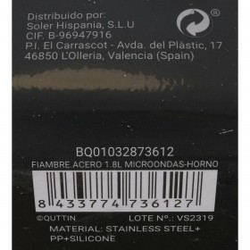 Porta pranzo Ermetico Quttin Rettangolare Acciaio inossidabile Argentato Acciaio 1,8 L (12 Unità)