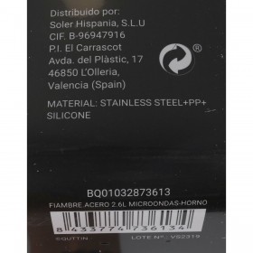 Porta pranzo Ermetico Quttin Rettangolare Acciaio inossidabile Argentato Acciaio 2,6 L (12 Unità)