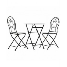 Tavolo con 2 sedie Alexandra House Living Nero 60 x 75 x 60 cm
