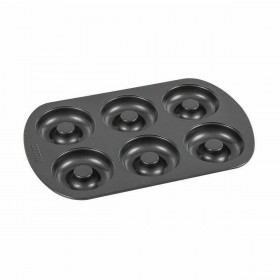 Stampo da Forno Quttin Ciambelle Acciaio al carbonio Nero 32 x 21 x 2,3 cm (12 Unità)