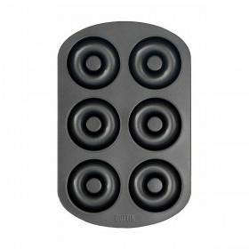 Stampo da Forno Quttin Ciambelle Acciaio al carbonio Nero 32 x 21 x 2,3 cm (12 Unità)