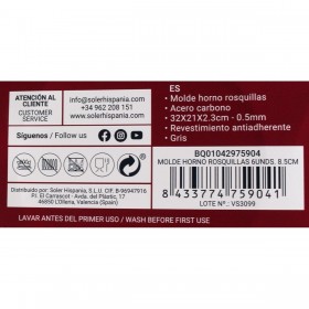 Stampo da Forno Quttin Ciambelle Acciaio al carbonio Nero 32 x 21 x 2,3 cm (12 Unità)