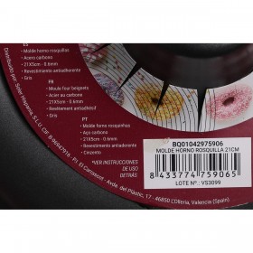 Stampo da Forno Quttin Ciambelle Acciaio al carbonio Nero Ø 21 cm 21 x 5 cm (12 Unità)