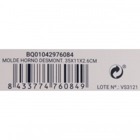 Stampo Removibile Quttin Nero Acciaio al carbonio 35 x 11 x 2,6 cm (12 Unità)