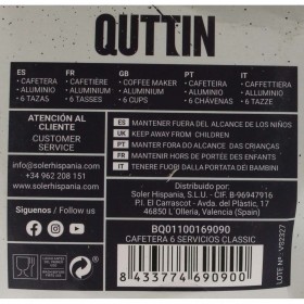 Caffettiera Italiana Quttin 6 Tazze (6 Unità)