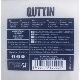 Caffettiera Italiana Quttin 9 Tazze (6 Unità)
