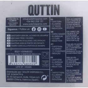 Caffettiera Italiana Quttin Alluminio 12 Tazze (6 Unità)
