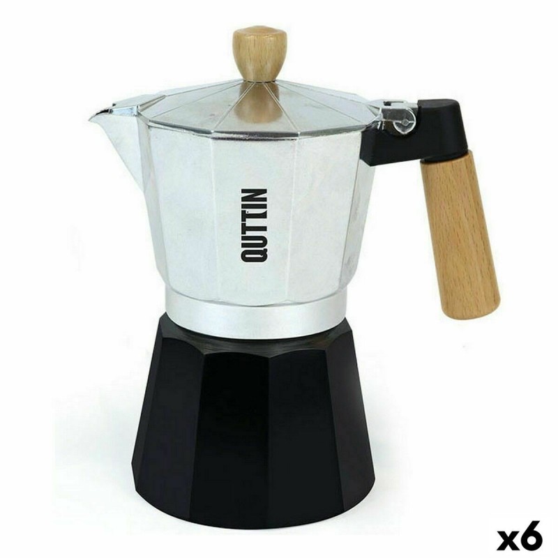 Caffettiera Italiana Quttin Legno Alluminio 9 Tazze (6 Unità)