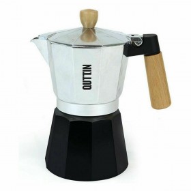 Caffettiera Italiana Quttin Legno Alluminio 9 Tazze (6 Unità)