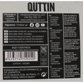 Caffettiera Italiana Quttin Legno Alluminio 9 Tazze (6 Unità)