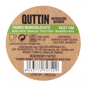 Barattolo In Vetro Trasparente Quttin    9 x 27 cm 1,4 L (12 Unità)