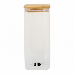 Contenitore per Conservare gli Alimenti Quttin Bambù Vetro Borosilicato 1 L (12 Unità)