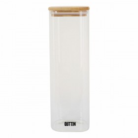 Barattolo Quttin Bambù Quadrato 1,3 L 8 x 27 cm (12 Unità)
