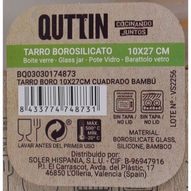 Vaso Quttin Bambù Quadrato 2,15 L 10,2 x 28 cm (12 Unità)